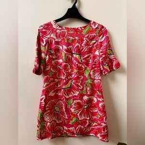 Lilly Pulitzer silk Pink and Green Floral Dress